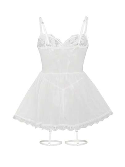 Kanten Up Front Panel Underwire Garter Lingerie Dress Bridallingerie view 5