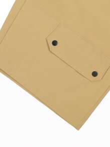 Manfinity Homme Manfinity Streetrush 男式宽松休闲直筒拼接设计及膝工装短裤，超大码，夏季，垃圾摇滚风