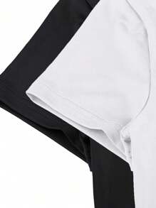SHEIN 2件大码休闲黑白短袖T恤 - 彩色 - 查看 4