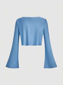 SHEIN MOD Conjunto de 2 piezas de talla grande en azul, compuesto por cárdigan y vestido midi para mujer - Azul - Ver 10