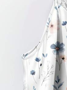 EMERY ROSE Plus Size Elegant Floral Print Cami/Slip Summer Camisole Top Beach Wear