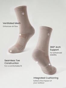 GLOWMODE 3 Pairs Socks Soft Ventilated Mesh With Embroidered Logo Gym Workout Daily - Multicolor - View 3