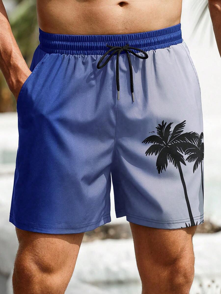 Manfinity Swimmode Men's Holiday Printed Casual Beach Shorts BeachModeOn - Multicolor - View 1