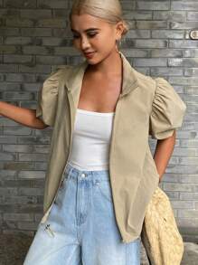 Livesso Nowa letnia damska luźna, swobodna koszula damska, kurtka, jesienne ubrania damskie, płaszcze damskie - Biały - Zobacz 3