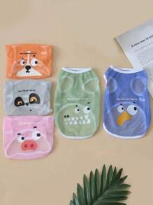 Ropa para perro de malla transpirable de verano/primavera con estampado de dibujos animados que se asemeja a un oso de pelo dorado Keji - Verde - Ver 7
