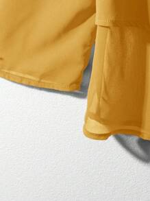 EMERY ROSE Áo sơ mi nữ dài tay màu trơn, tối giản & thời trang, phù hợp cho mùa hè - Màu vàng - Xem 3