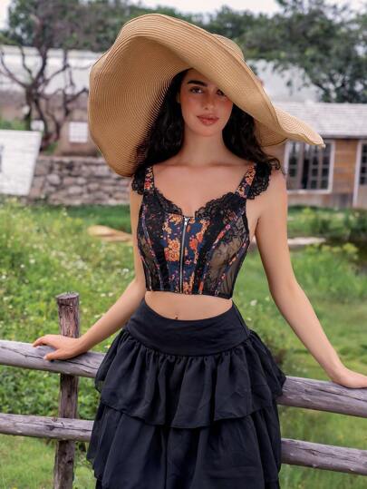 SHEIN Myrelith 1 pieza Sujetador inalámbrico con aplicación de encaje para mujeres