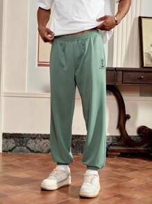 SWAVVY Pantalones rectos casuales elásticos de punto para hombre, de uso versátil diario