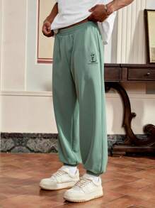 SWAVVY Pantalones rectos casuales elásticos de punto para hombre, de uso versátil diario