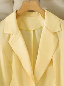 Regalyn Veste de costume simple à manches longues et couleur unie pour femmes en grandes tailles, idéale pour un usage quotidien