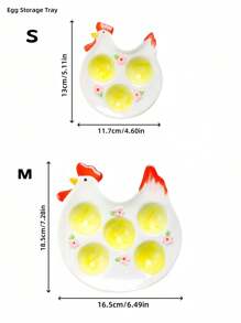 Joivida Soporte para huevos de Pascua con diseño de gallo de dibujos animados - Bandeja de cerámica para huevos para la cocina/mesa del comedor - Soporte decorativo con tema de pollito lindo - Decoración del hogar de verano, regalo para Año Nuevo, Navidad, Día de la Madre, artículos de cocina Rama, uso en fiestas, comidas familiares, suministros para restaurantes de alta gama, regalo de cumpleaños, regalo especial, decoración del hogar de verano