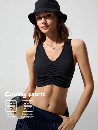 Fluxe 女式纯色针织短款修身运动背心