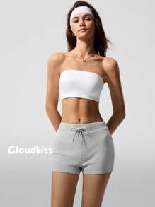 Fluxe Cloudkiss Solid Color Knit Form-Fitting Sports Casual Women Soft Shorts