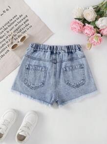 Jeans estilo Y2K para niñas preadolescentes - Desgastado vintage lavado claro, roto y deshilachado, ajuste relajado, tela suave y cómoda, versátil y a la moda, denim para niñas