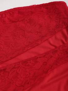 Sweetra New European & American Summer Red Lace Simple Tube Top Sexy Body-Fitted Exposed Waist Sleeveless Elegant Lady Dress