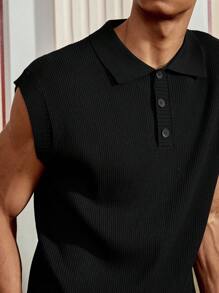 SWAVVY Maglietta casual da uomo a maniche corte e senza maniche, in maglia, vestibilità ampia, adatta per l'autunno e l'inverno, per uso quotidiano e di moda