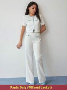 MOTF STUDIO CONTRAST BINDING TAILORED SUIT PANTS