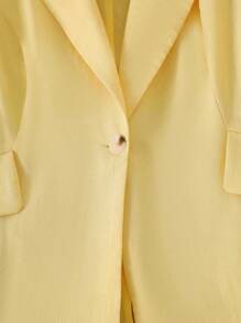 Regalyn Veste de costume simple à manches longues et couleur unie pour femmes en grandes tailles, idéale pour un usage quotidien