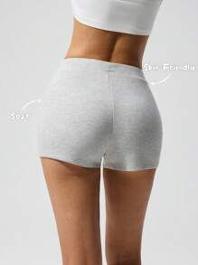 Fluxe Cloudkiss Solid Color Knit Form-Fitting Sports Casual Women Soft Shorts