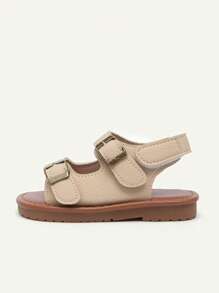 Cozy Pixies 1 Pair Toddler Summer Outdoor Cute Hook And Loop Casual Fashion Versatile Soft Bottom Non-Slip Flat Sandals - Apricot - View 6