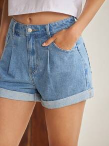 WESTFADE High Rise Loose Slouchy Cotton Blend Denim Cuffed Jean Shorts Summer Boho Cowgirl Nashville Country Concert Casual Cute Brunch Elegant Vacation