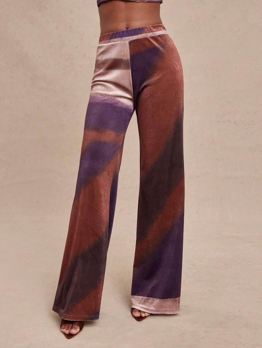 NYA SZN Pantalón con dobladillo asimétrico de lechuga, pierna recta, atuendo de primavera y verano para festivales de música, vacaciones, descansos de primavera, almuerzos, aeropuerto y estar en casa para mujeres