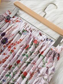 Linhara Falda estampada de línea A casual y versátil para mujer talla grande - Multicolor - Ver 6