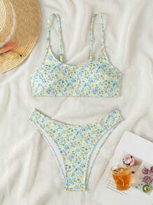 Swim Vcay Costume da bagno bikini a stampa floreale sexy, set da donna per l'estate e la spiaggia