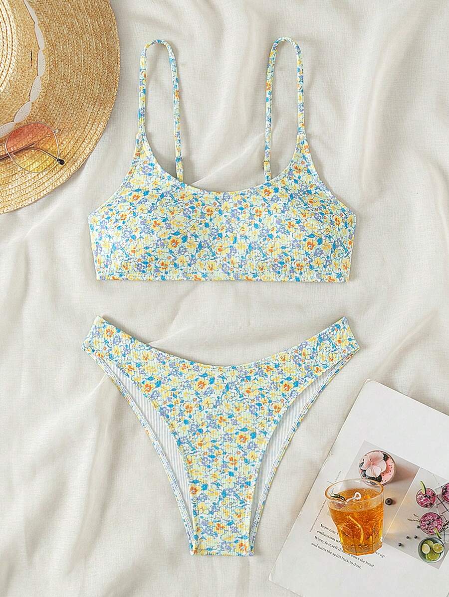 Swim Vcay Costume da bagno bikini a stampa floreale sexy, set da donna per l'estate e la spiaggia