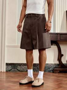 SWAVVY Pantaloncini casual da uomo in tessuto lavorato a trama, in tinta unita, modello rilassato per uso quotidiano
