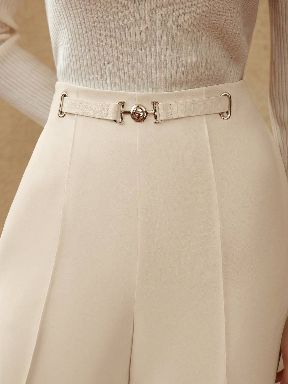 PIN TUCK SLANT POCKET SUIT PANTS