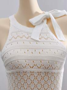 SHEIN Clasi 2 pezzi: Top a maglia con scollo ad aletta donna monocolore con volant sul fondo e gonna a rete color mermaid