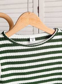 SHEIN Ensemble 2 pièces Top débardeur ras du cou tricoté et short pour fille préado casual