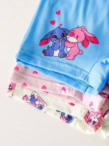 6pcs Young Girl Cute Rabbit & Heart Graphic Underwear Set Includes Camisole And Briefs, Soft Fabric Back To School Fashion