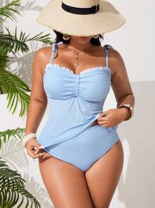 Swim Lushoire Áo Tankini sọc cỡ lớn - Nhiều màu - Xem 1