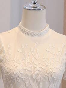 Tween Girl Elegant Party Embroidered Mesh Dress