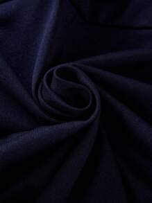 SHEIN Vacaura 青少年女孩休闲拼色条纹 Polo 领 A 字形连衣裙（夏季）