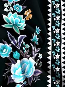 Al Najma 1 chiếc váy hoa màu xanh đen thoải mái dành cho nữ, trang phục truyền thống cho mọi mùa. Thiết kế hoa tinh tế, sang trọng, bí ẩn, thanh lịch, phù hợp để mặc hàng ngày, hẹn hò, giải trí, tiệc tùng, áo choàng Abaya giản dị - Màu xanh lam - Xem 8