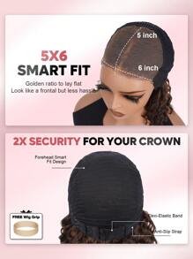 ALL READY WIG 12 英寸深波浪棕色渐变挑染无胶假发真人发预拔预剪蕾丝卷发短鲍勃假发真人发 P4/30# 可直接佩戴假发 180 密度 - S4/30 - 查看 4