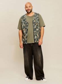 EASEVO Chaleco sin mangas tejido para hombre de talla grande para escalada y deportes al aire libre, para otoño e invierno - Granate - Ver 3