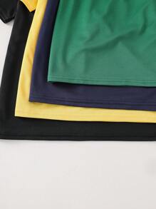 Tween Boys 8pcs Set, 6+2 Free, Solid Color & Letter Graphic Short Sleeve Round Neck T-Shirts And Elastic Waist Shorts Sets, Suitable For Outdoor Play, School, Street, Party And Casual Wear, Spring/Summer/Autumn