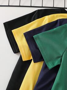 Tween Boys 8pcs Set, 6+2 Free, Solid Color & Letter Graphic Short Sleeve Round Neck T-Shirts And Elastic Waist Shorts Sets, Suitable For Outdoor Play, School, Street, Party And Casual Wear, Spring/Summer/Autumn