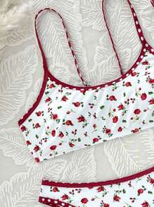 Swim Mod 女士沙滩度假碎花波点性感比基尼套装 - 彩色 - 查看 4