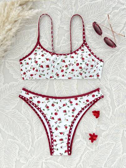 Swim Mod 女士沙滩度假碎花波点性感比基尼套装