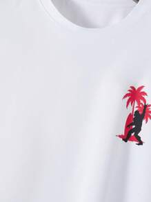 Manfinity RSRT 男士日常休闲度假印花背心和短裤两件套