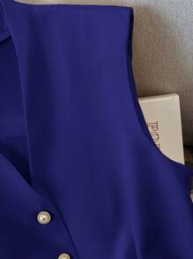 GlowEve Sleeveless Elegant Women Shirt - Blue - View 5
