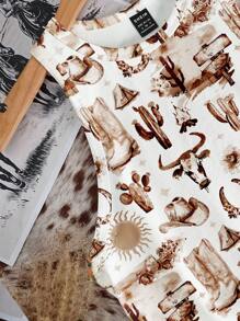 Attitoon Áo tank top nữ cỡ lớn ôm sát, phong cách bohemian tối giản, thoải mái, in họa tiết graffiti đầy màu sắc, thích hợp cho mùa hè. - Nhiều màu - Xem 3