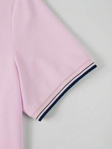 Manfinity Homme Camisa polo casual con rayas para hombres