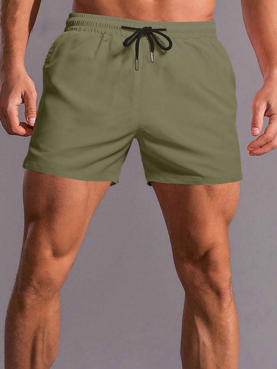 Manfinity Homme 男士夏季宽松抽绳纯色短裤休闲运动短裤