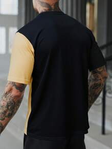 Manfinity Homme Men's Summer Striped Crew Neck Short Sleeve Casual Versatile T-Shirt - Multicolor - View 2